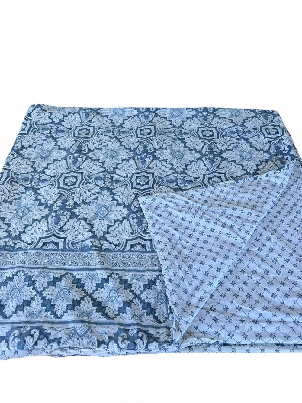 Pottery Barn Marcel Medallion Reversible King Duvet Cover Organic Cotton GUC